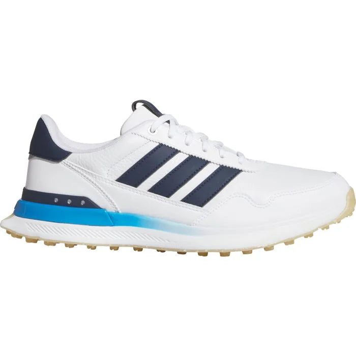 Adidas S2G 26 Leather Spikeless Golf Shoes Cloud White Navy Blue
