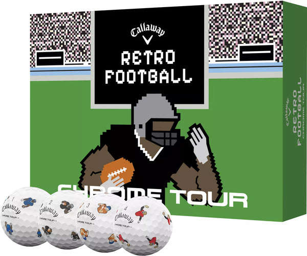 Callaway 2024 Chrome Tour Retro Football Truvis Golf Balls