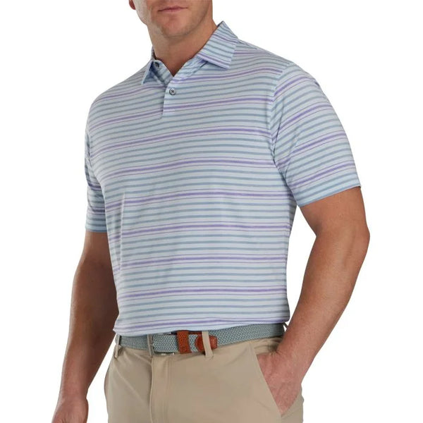 FootJoy Space Dye Stripe Lisle Self Collar Golf Polo