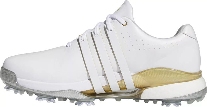adidas Men's Tour360 24 Golf Shoes, White Gold Silver / 8.5 / Medium