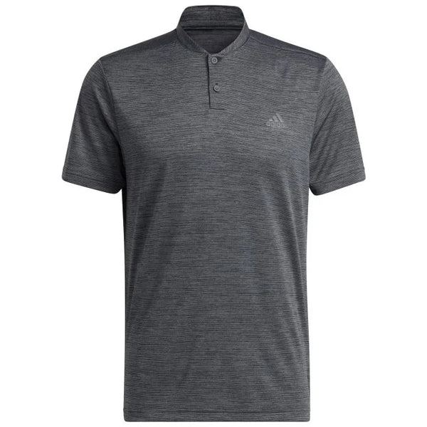 Adidas Texture Stripe Golf Polo Shirt Black Grey - ParWestGolf