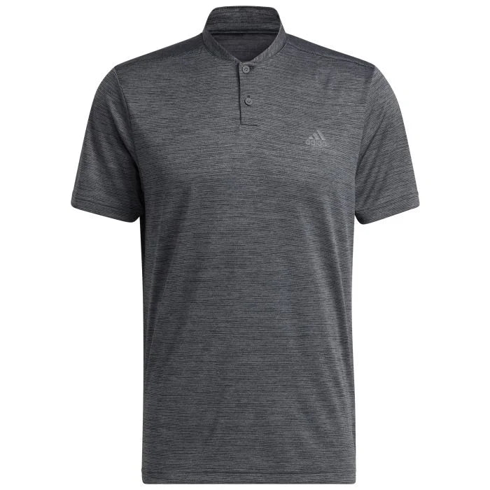 Adidas Texture Stripe Golf Polo Shirt Black Grey - ParWestGolf