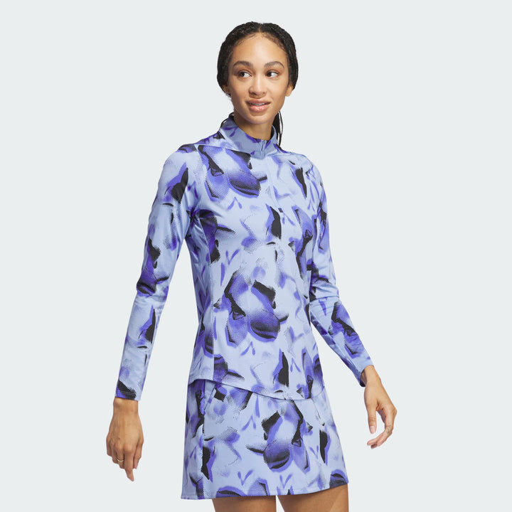 Adidas Ultimate365 Blue Spark Printed Quarter Zip - ParWestGolf