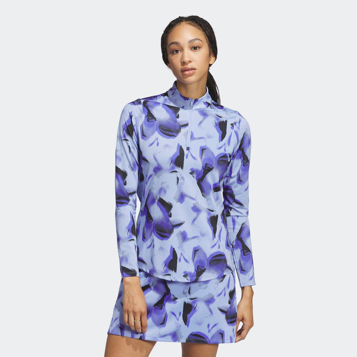 Adidas Ultimate365 Blue Spark Printed Quarter Zip - ParWestGolf