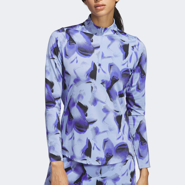 Adidas Ultimate365 Blue Spark Printed Quarter Zip - ParWestGolf