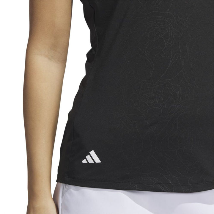 Adidas Women's Embossed Sleeveless Polo 2023 - Black - ParWestGolf