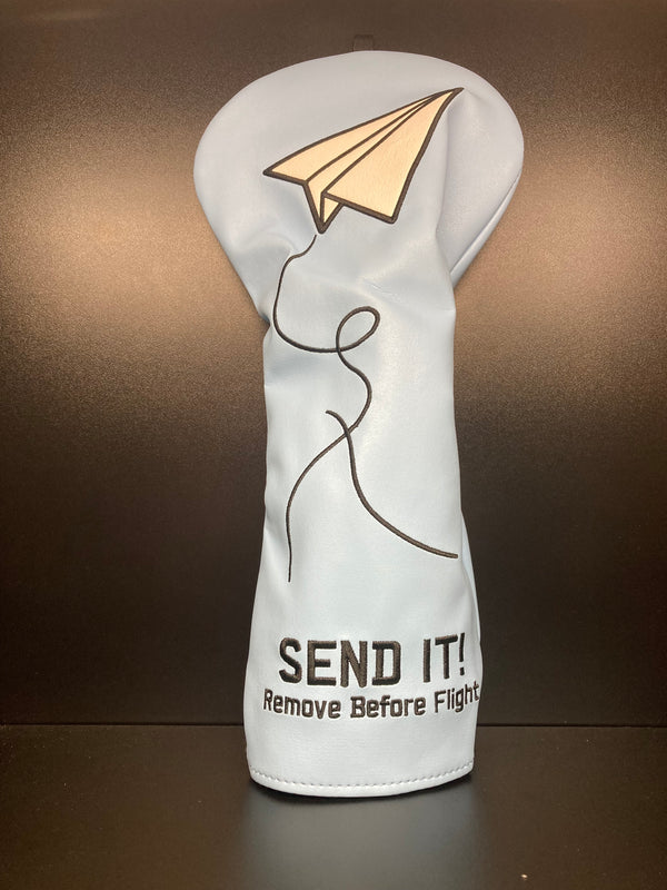 Blue Paper Airplane SEND IT! Headcover - ParWestGolf
