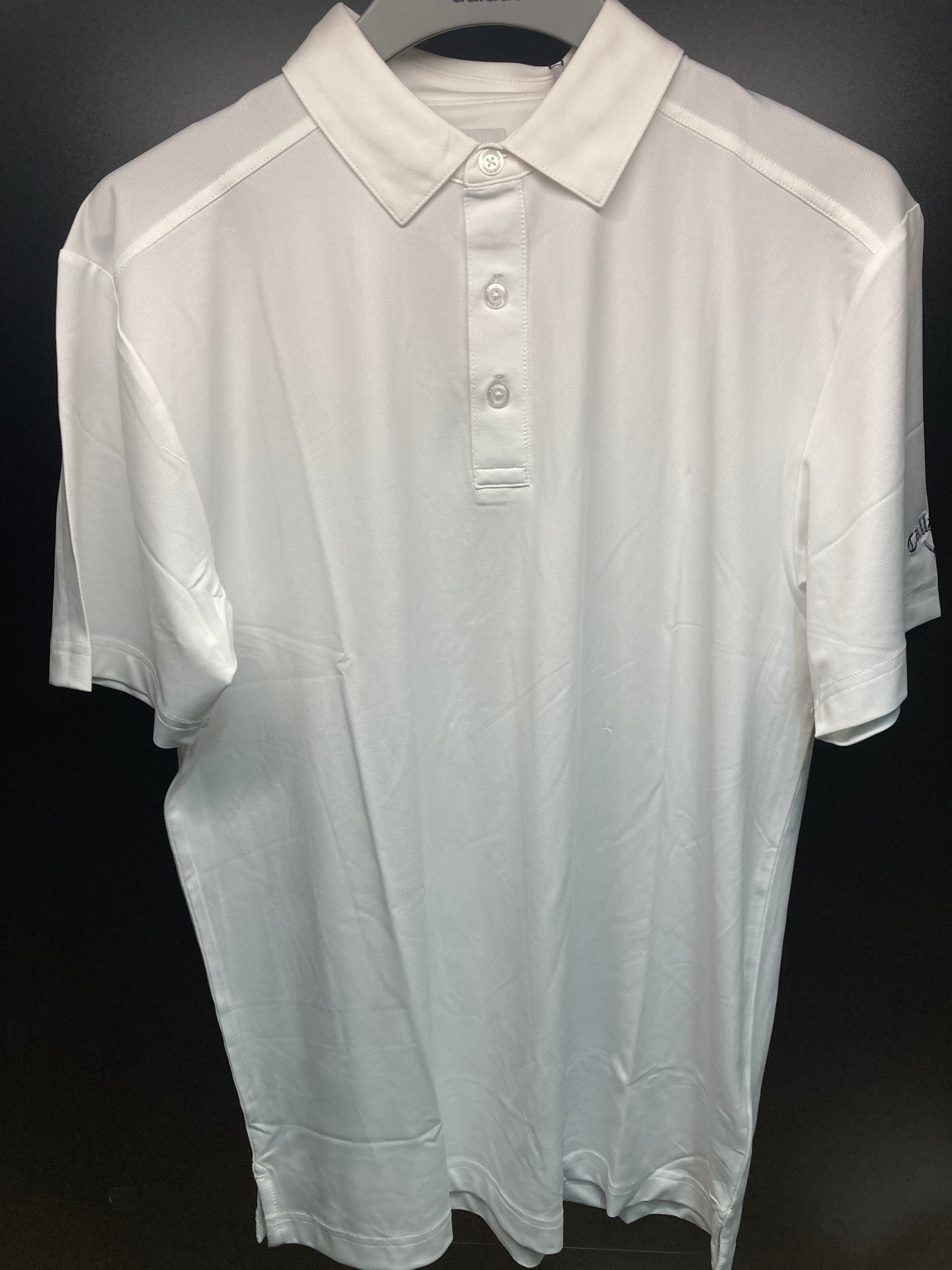 Callaway + CLUBHAUS S/S Polo ホワイト　白 M Callaway Mens Cooling Micro Hex Golf Polo | ParWest Golf