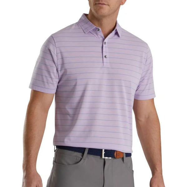 FootJoy Athletic Fit Open Stripe Jersey Self Collar Golf Polo - ParWestGolf