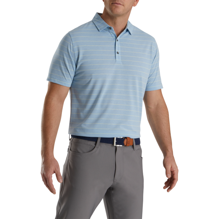 FootJoy Athletic Fit Open Stripe Jersey Self Collar Golf Polo - ParWestGolf