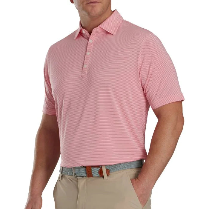 FootJoy Micro Feeder Stripe Lisle Golf Polo - ParWestGolf