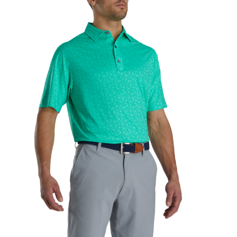 FootJoy Painted Floral Lisle - Self Collar Polo - ParWestGolf