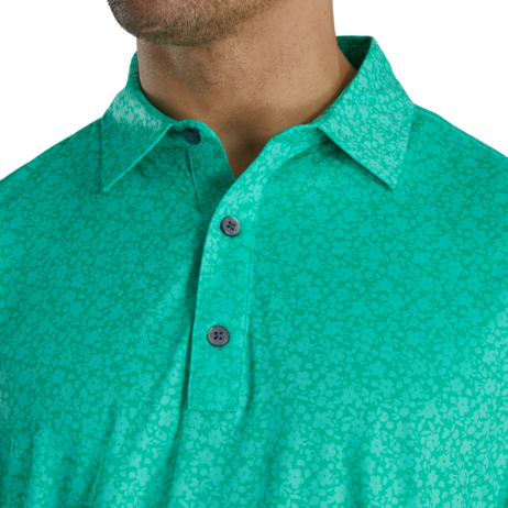 FootJoy Painted Floral Lisle - Self Collar Polo - ParWestGolf