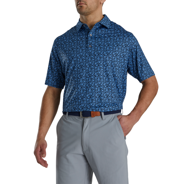 FootJoy Painted Floral Lisle - Self Collar Polo - ParWestGolf