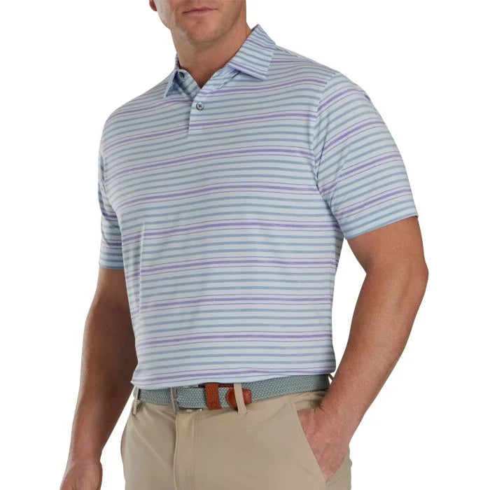 FootJoy Space Dye Stripe Lisle Self Collar Golf Polo - ParWestGolf