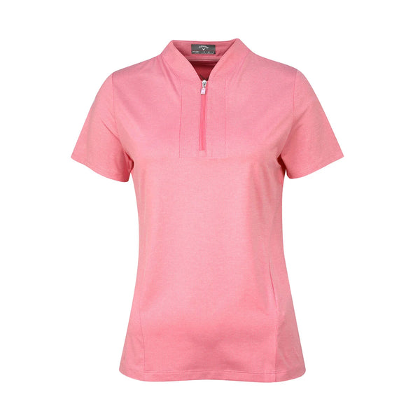 Womens Tonal Texture Heather Polo Top