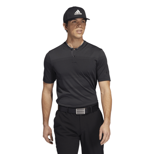 ADIDAS Statement Seamless Primeknit Polo Shirt Carbon Black