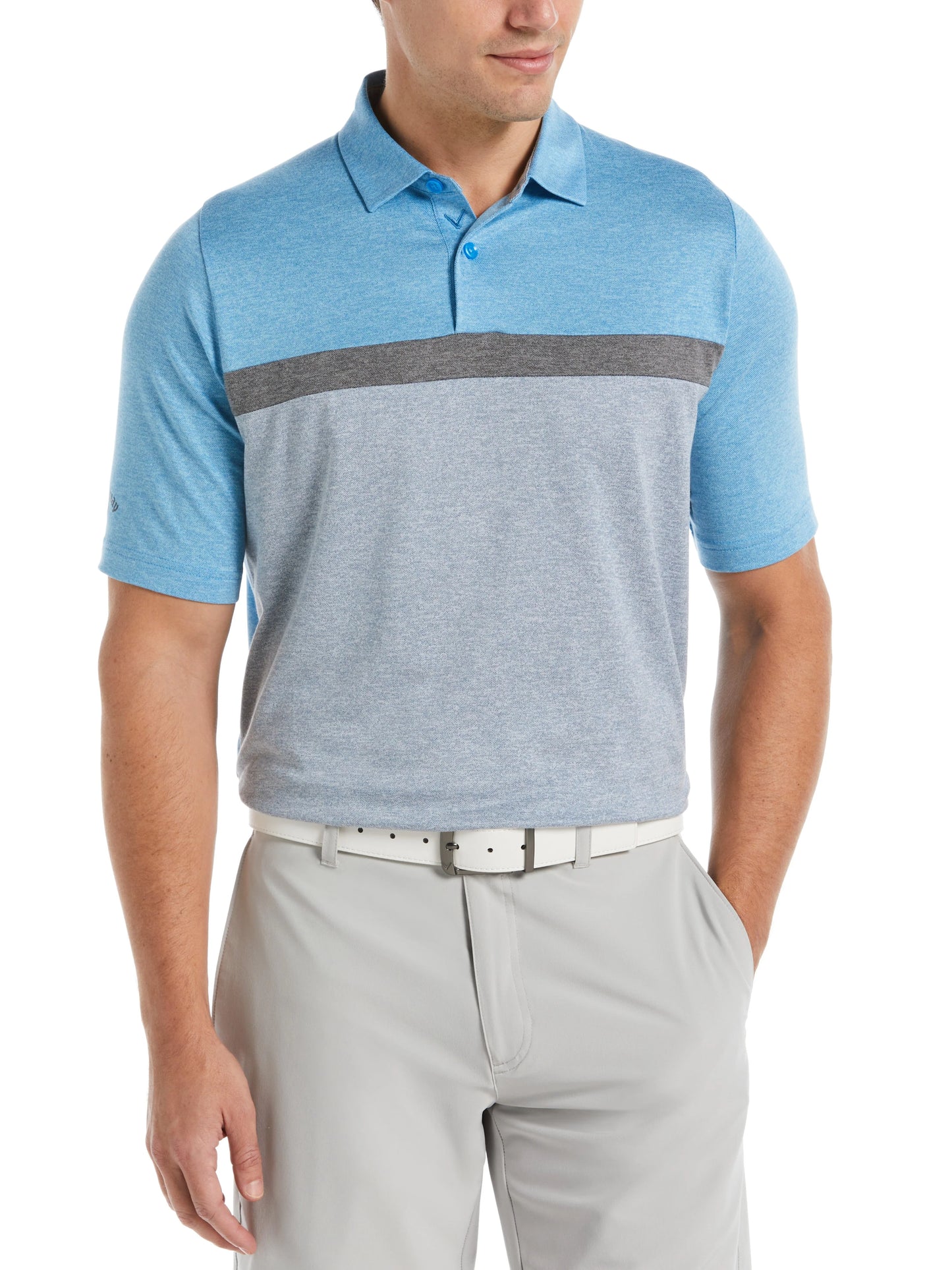 Mens Soft Touch Color Block Golf Polo
