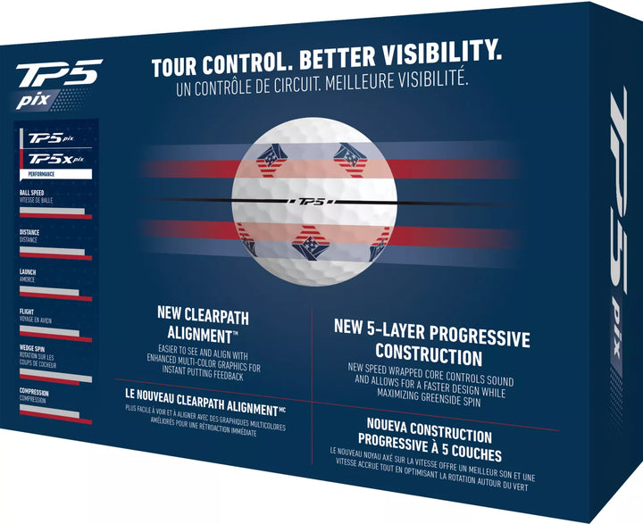 TaylorMade 2024 TP5 pix 3.0 USA Golf Balls - ParWestGolf