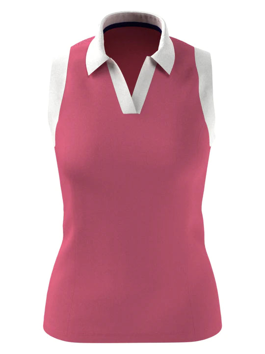 Womens Color Block V-Placket Golf Polo - ParWestGolf