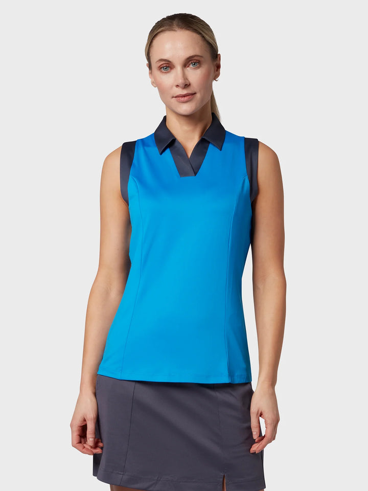 Womens Color Block V-Placket Golf Polo - ParWestGolf