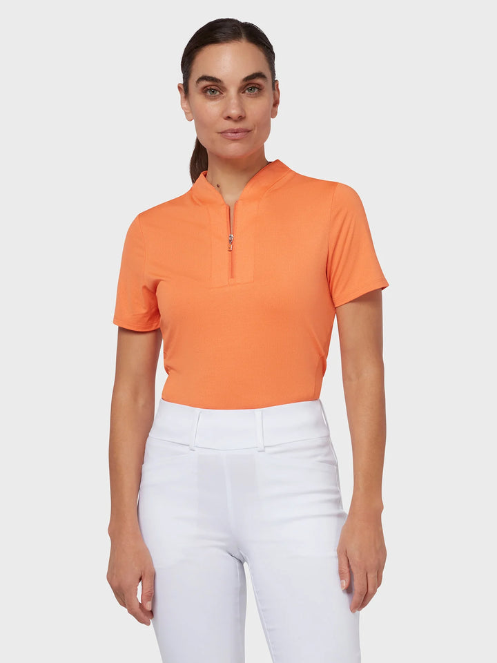 Womens Tonal Texture Heather Polo Top - ParWestGolf