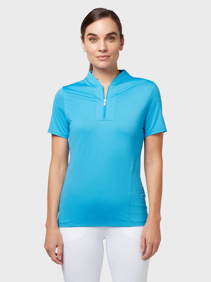 Womens Tonal Texture Heather Polo Top - ParWestGolf